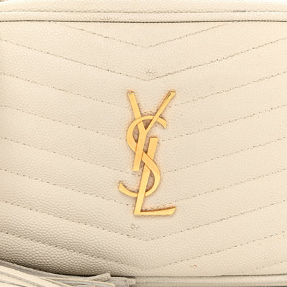 Saint Laurent Grain De Poudre Matelasse Monogram Mini Lou Camera Bag Crema Soft 8 of 10
