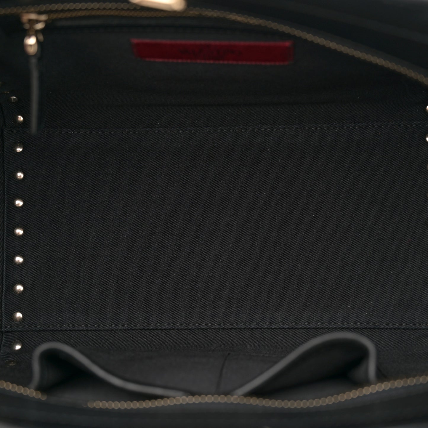 Vitello Small Rockstud Double Handle Tote Black