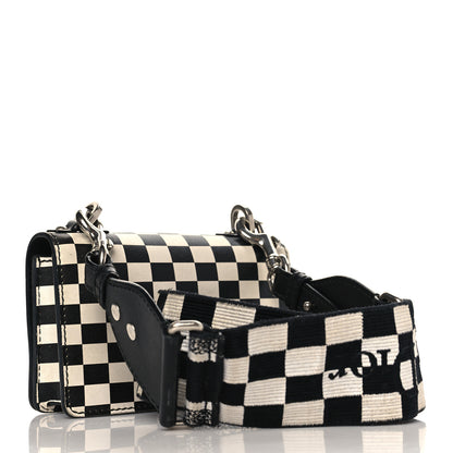 Christian Dior Calfskin Checkered Mini J'Adior Flap Bag Black White 3 of 14
