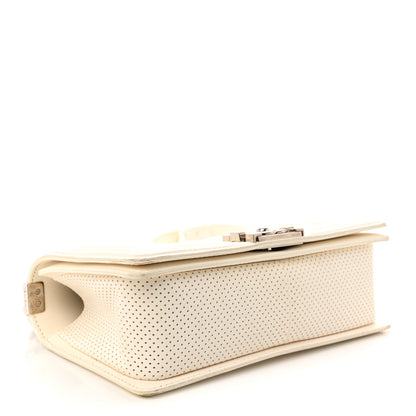 Chanel Lambskin Perforated Medium Boy Flap White 4 of 12