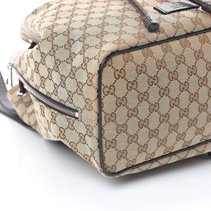 Gucci Monogram Dollar Calfskin O Drawstring Backpack Beige Ebony Testa di Moro Dark Chocolate 8 of 9