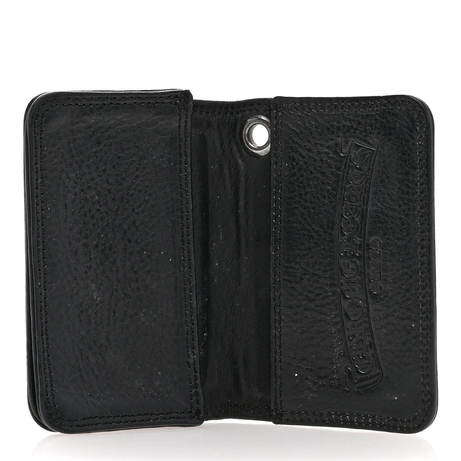 Chrome Hearts Grained Calfskin Grommet Card Holder Black 5 of 9