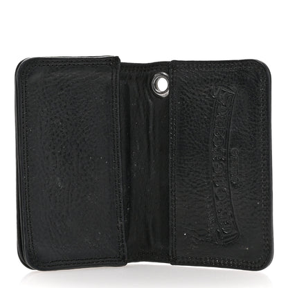 Chrome Hearts Grained Calfskin Grommet Card Holder Black 5 of 9