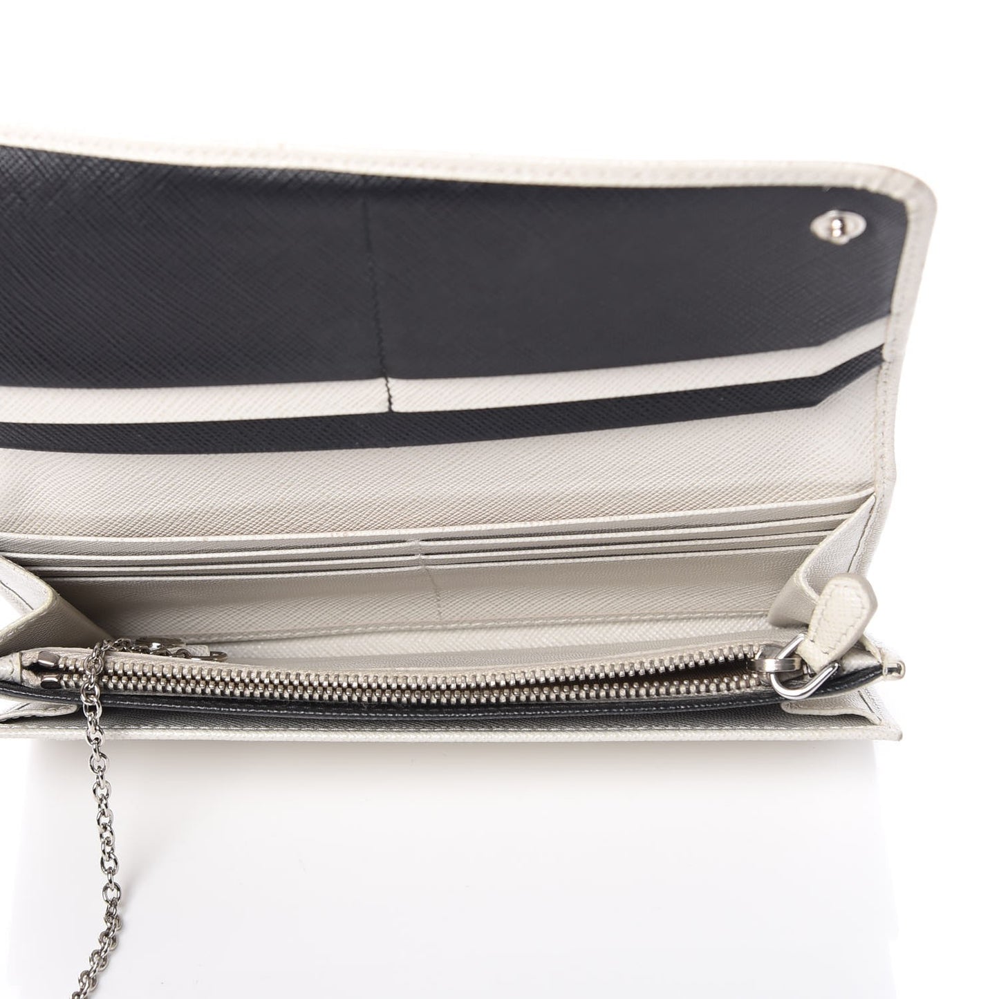 Saffiano Bi-Color Trend Continental Wallet Talco Black