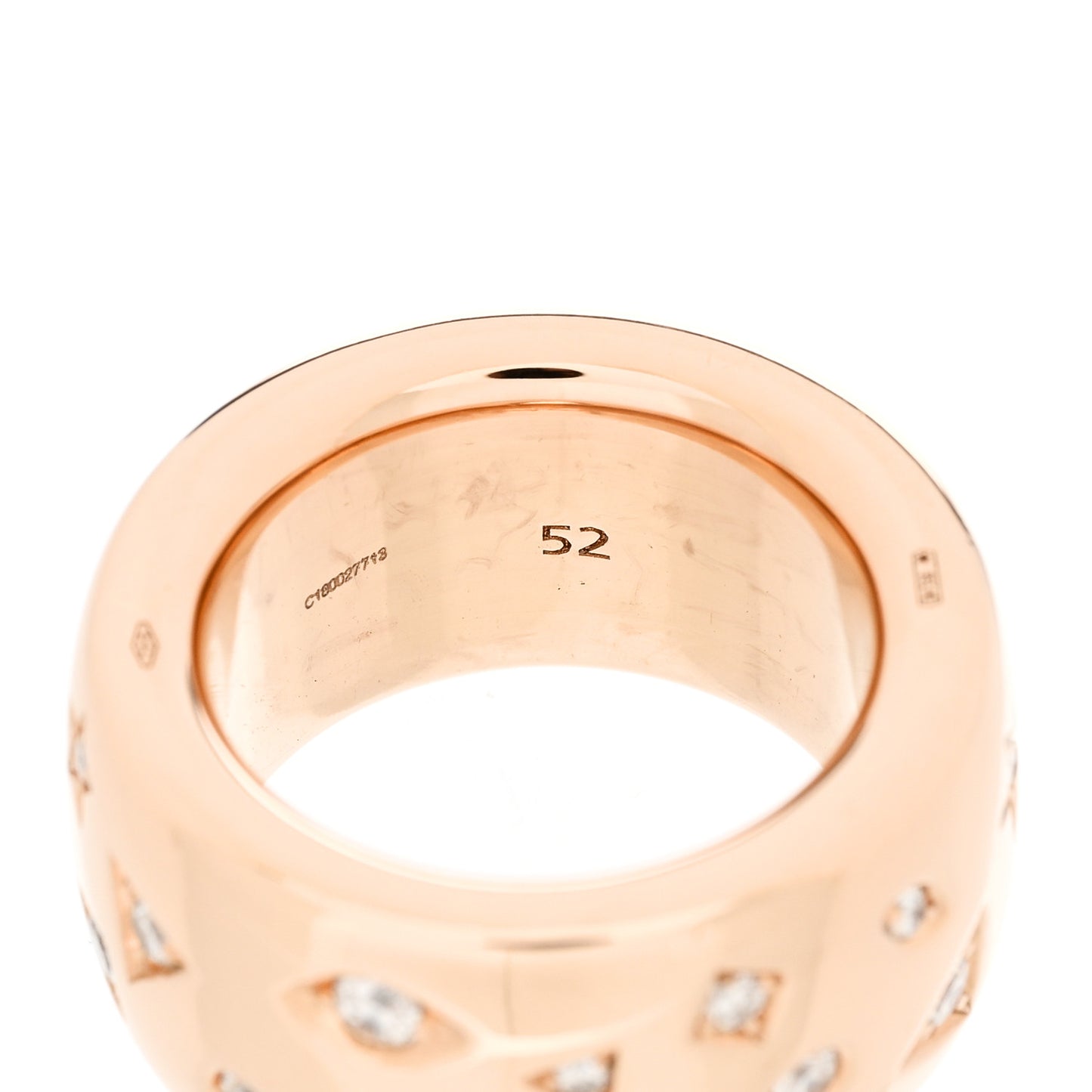 18K Rose Gold Diamond Maxi Iconica Band Ring 52 6