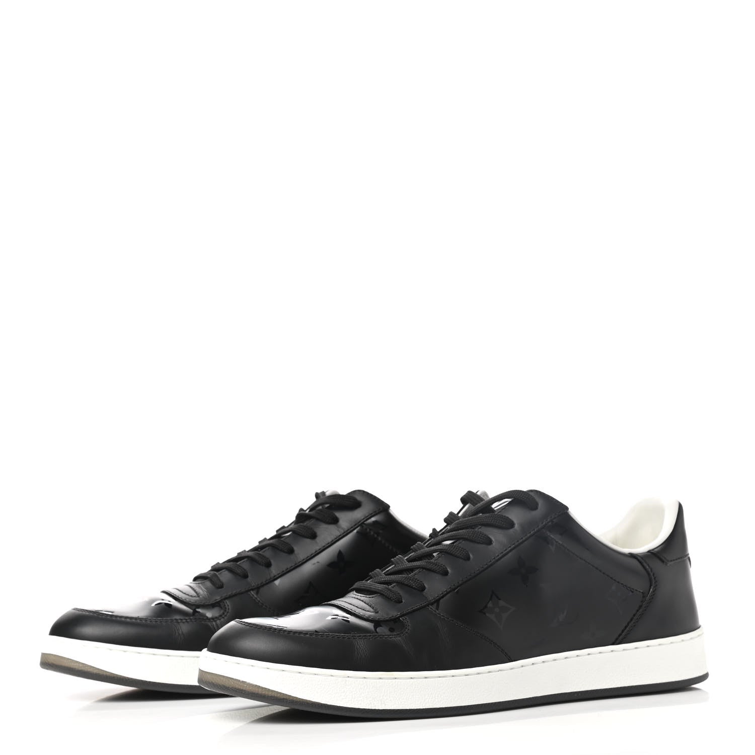 Louis Vuitton Calfskin Monogram Mens Rivoli Sneakers 9.5 Black 3 of 7