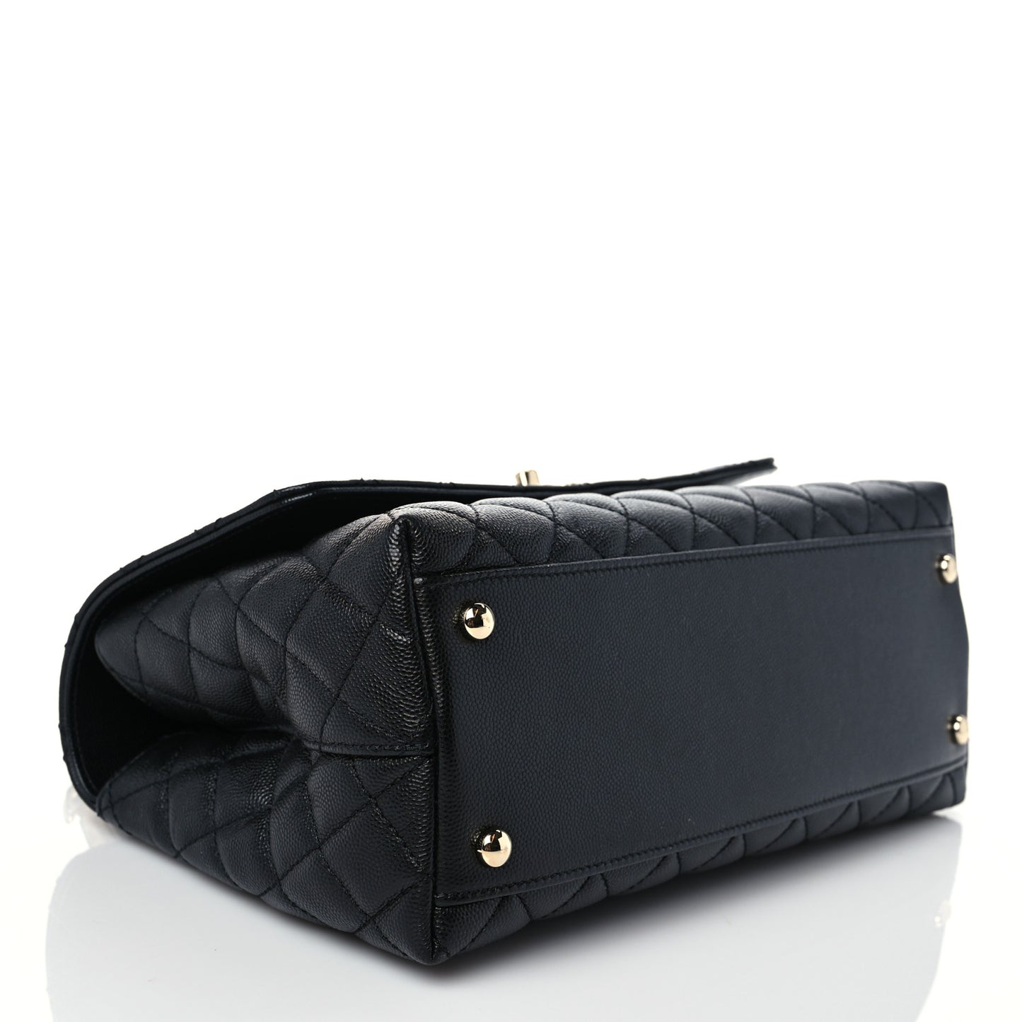 Caviar Quilted Small Coco Handle Flap Black
