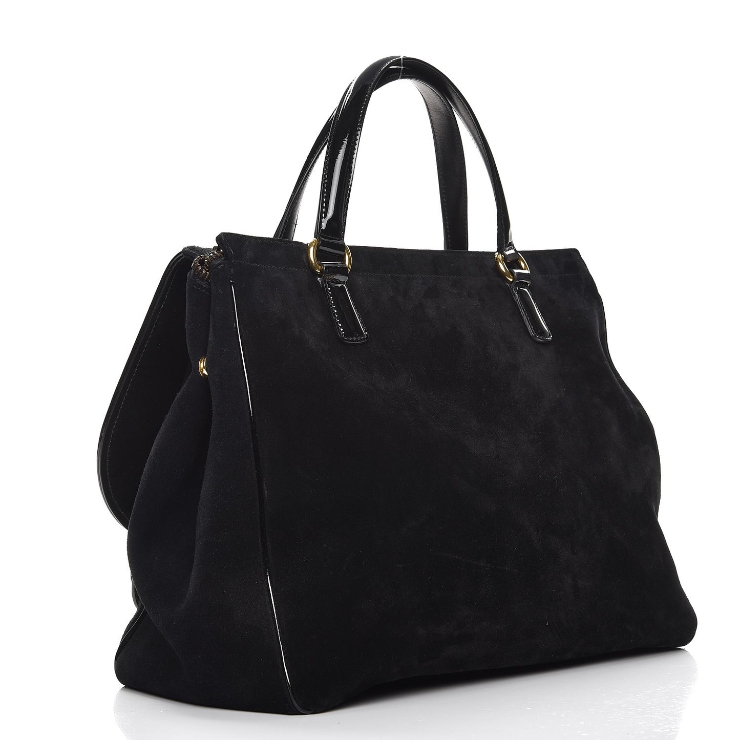 Suede Medium 1973 Top Handle Satchel Black