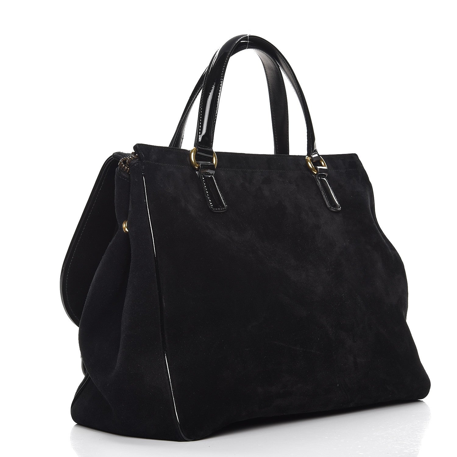Gucci Suede Medium 1973 Top Handle Satchel Black 3 of 15