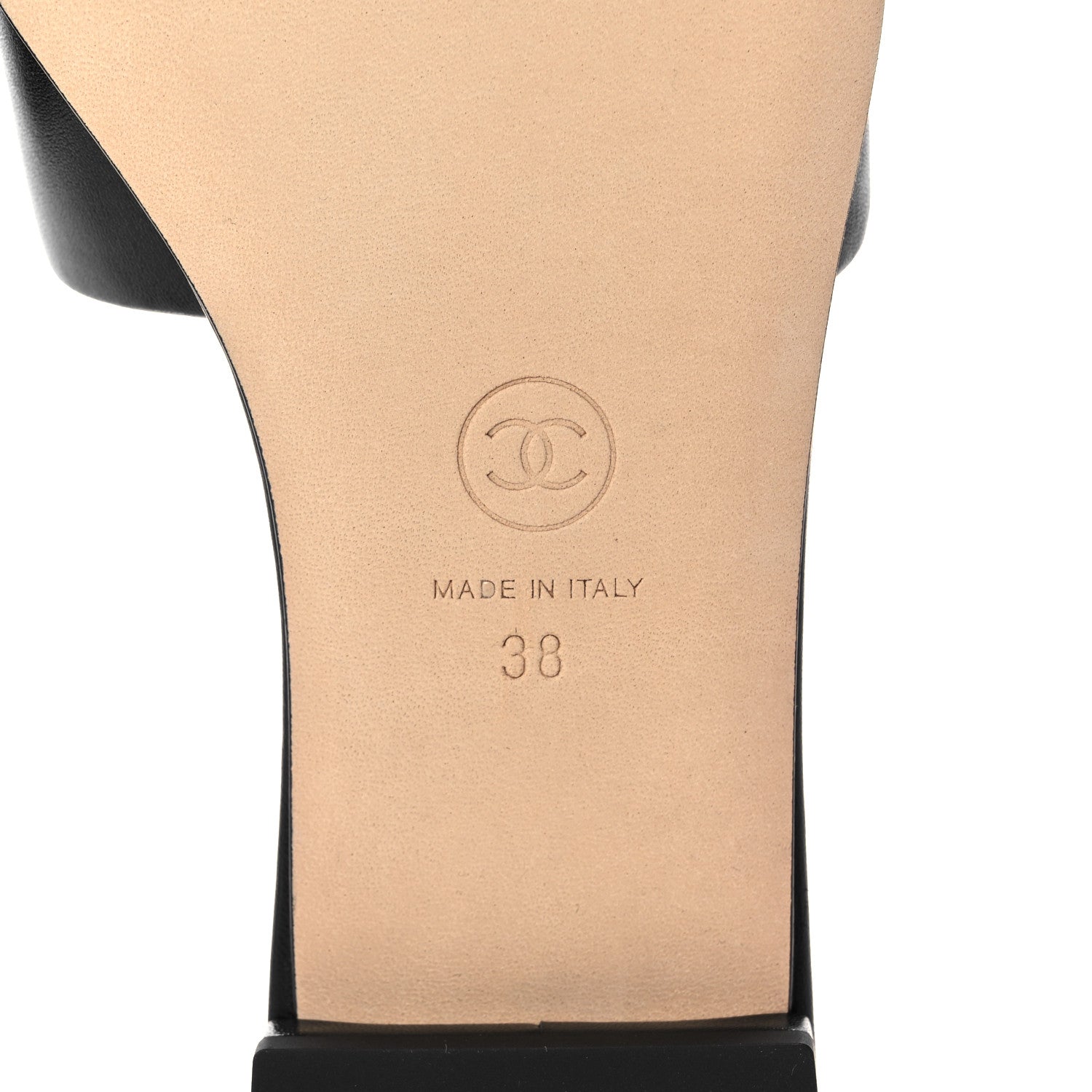 Chanel Lambskin Beaded CC Mules 38 Black 7 of 10