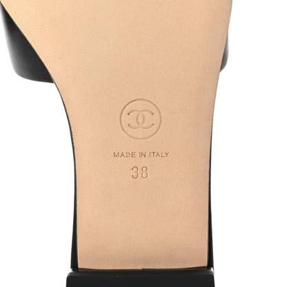 Chanel Lambskin Beaded CC Mules 38 Black 7 of 10