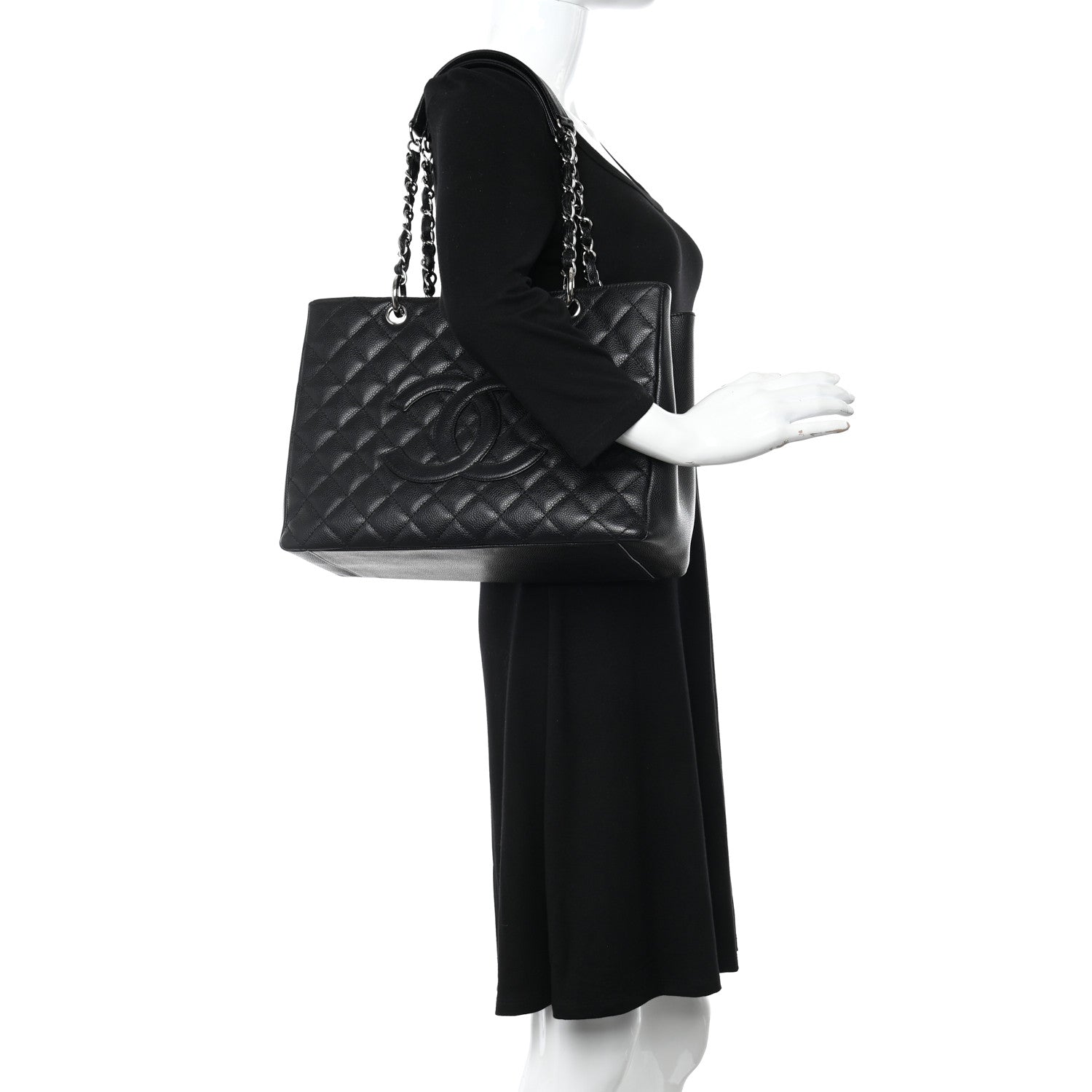Chanel Caviar Quilted Grand Shopping Tote GST Black 2 of 11