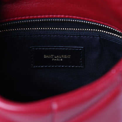 Saint Laurent Lambskin Quilted Toy Loulou Puffer Monogram Chain Satchel Red 6 of 8