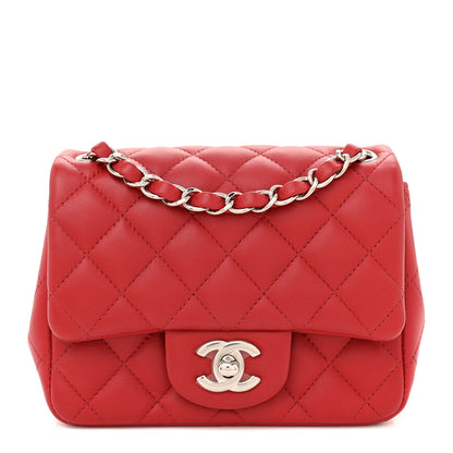Chanel Lambskin Quilted Mini Square Flap Red 1 of 10