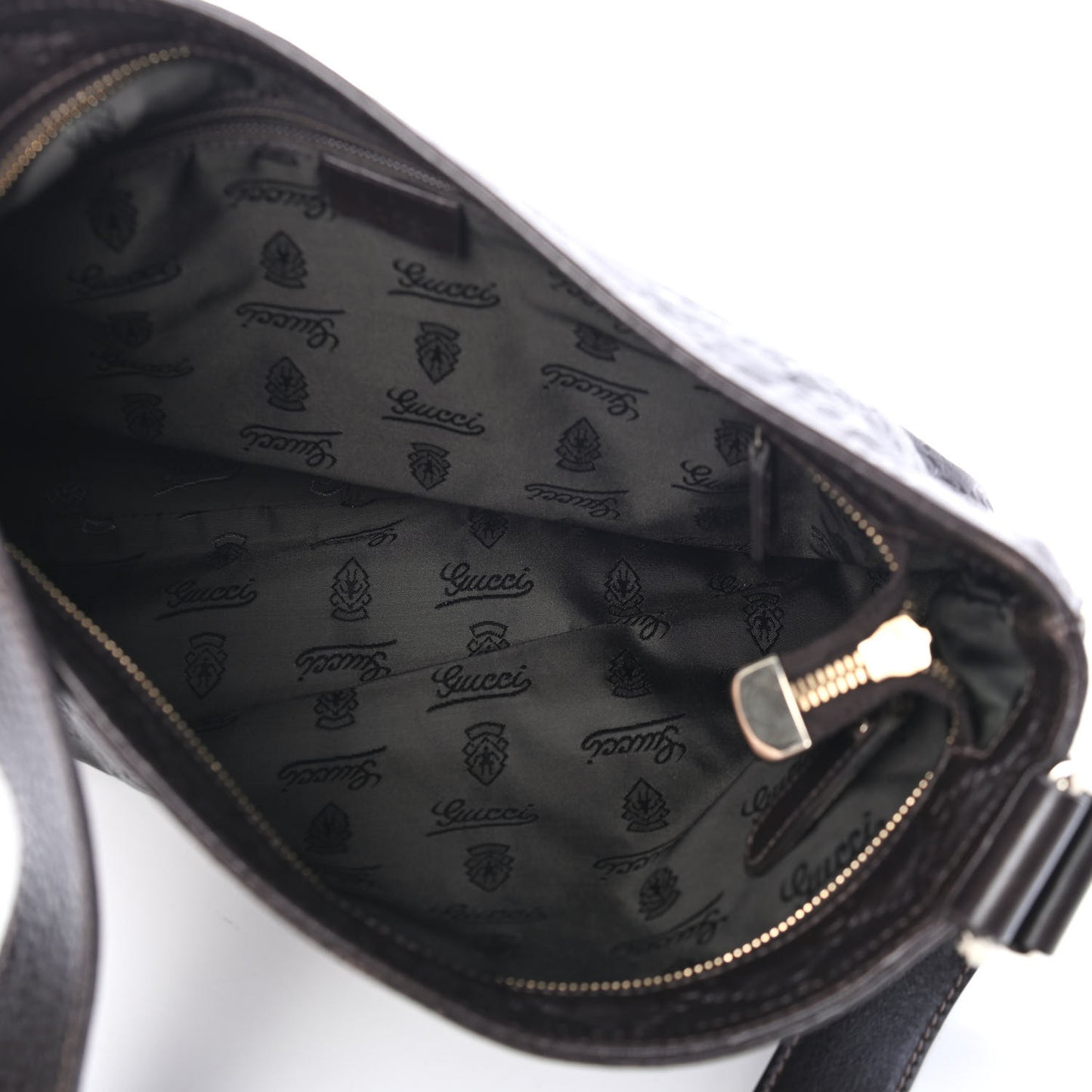 Guccissima Medium Flat Messenger Bag Dark Brown