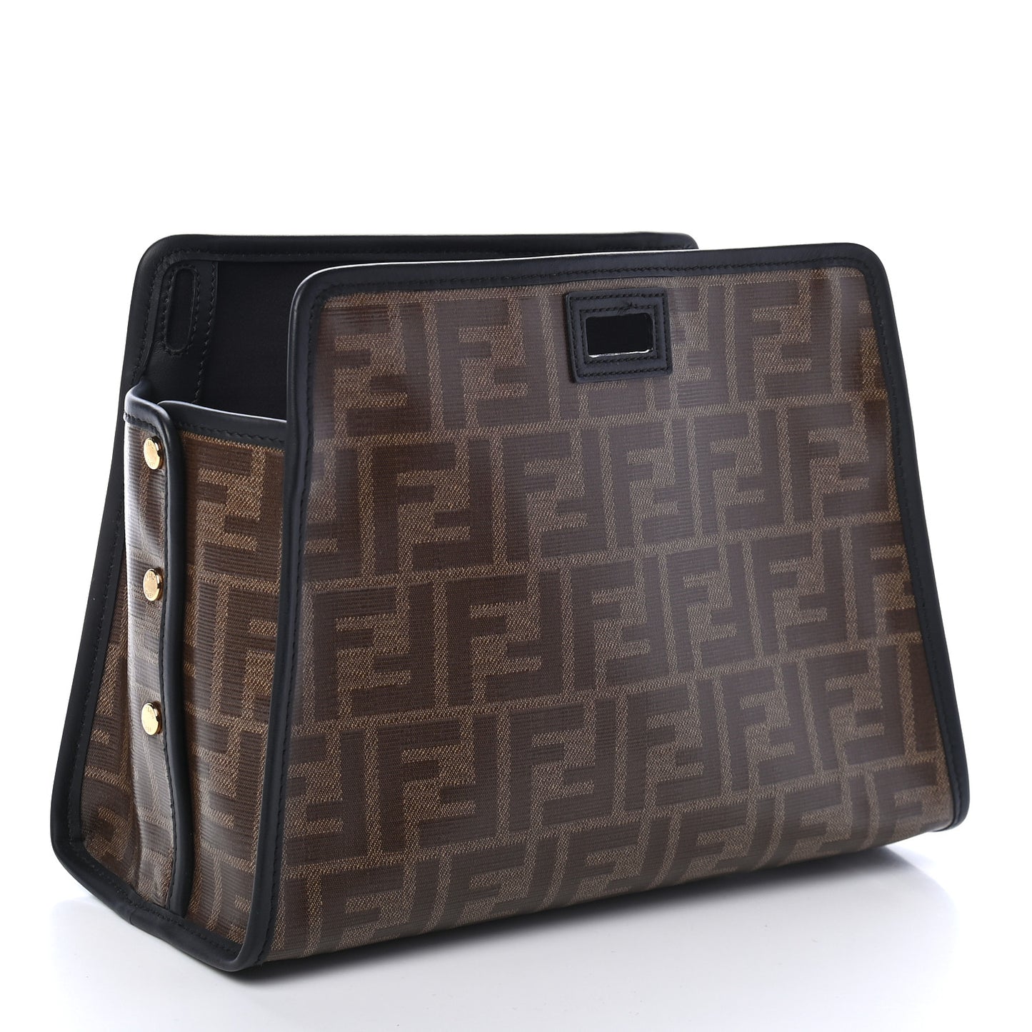 Glazed Fabric Vitello Century FF 1974 Stamp Patch Mini Peekaboo Defender Cover Mogano Panna Black