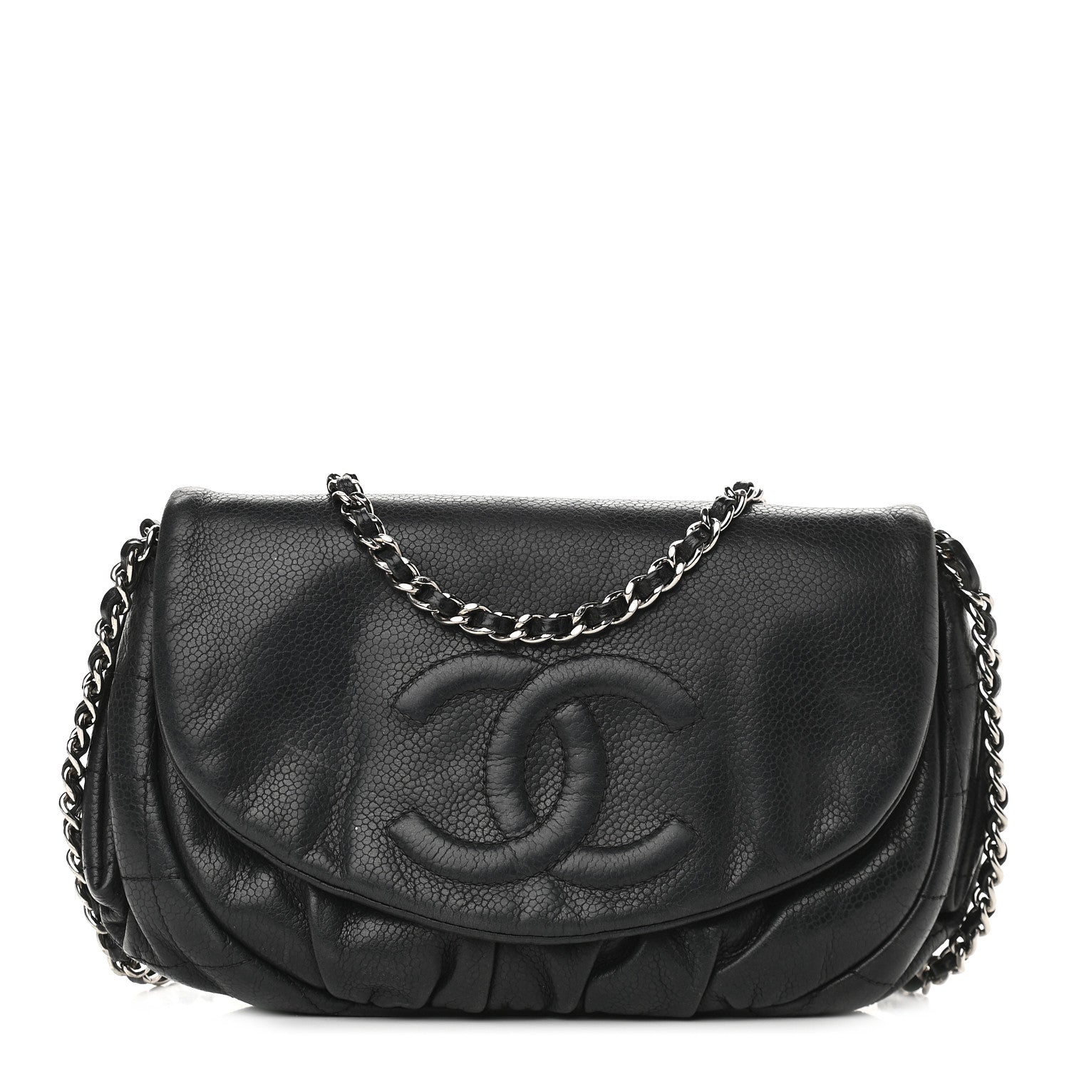 Chanel Caviar Half Moon Wallet On Chain WOC Black 1 of 13