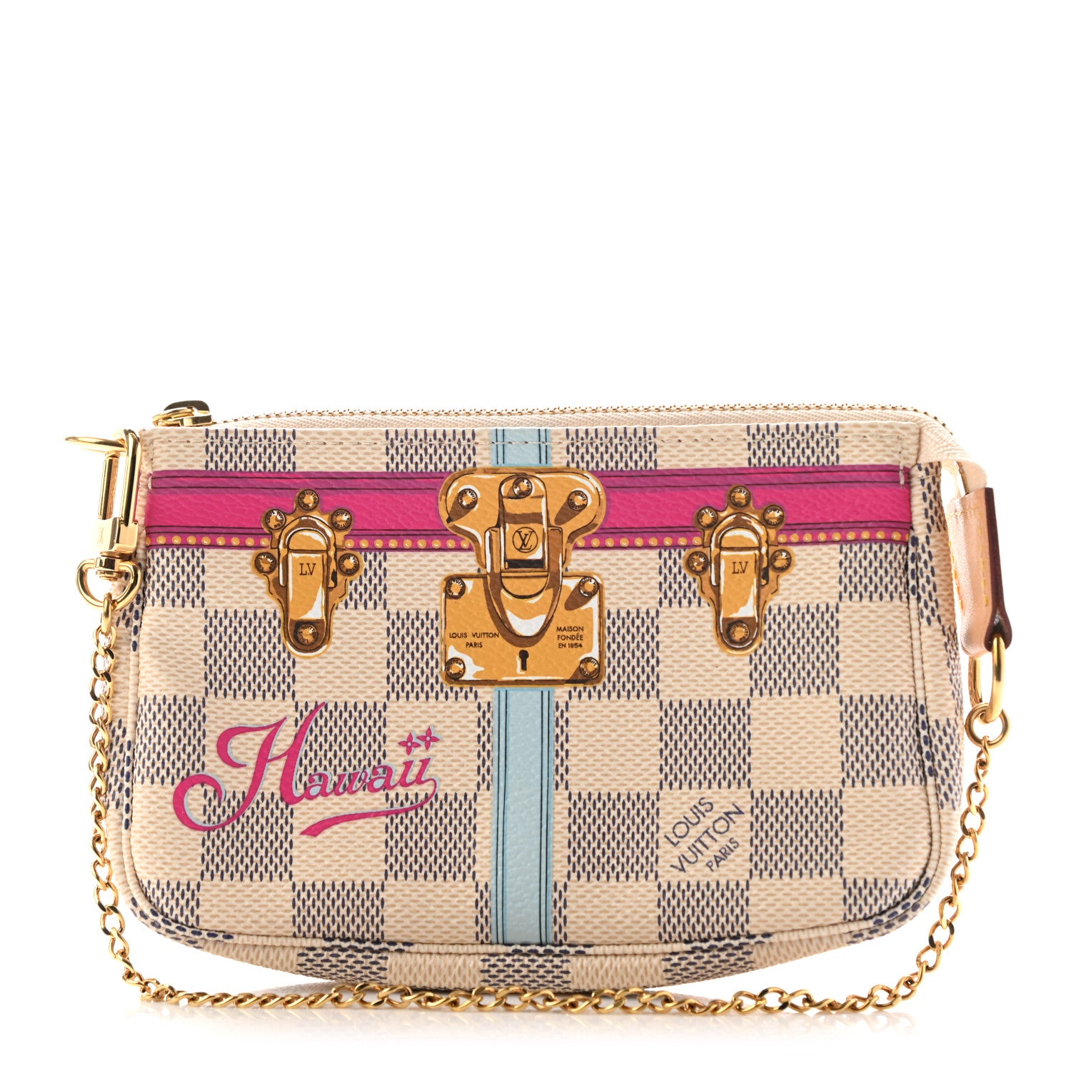 Louis Vuitton Damier Azur Summer Trunks Hawaii Mini Pochette Accessories 1 of 7