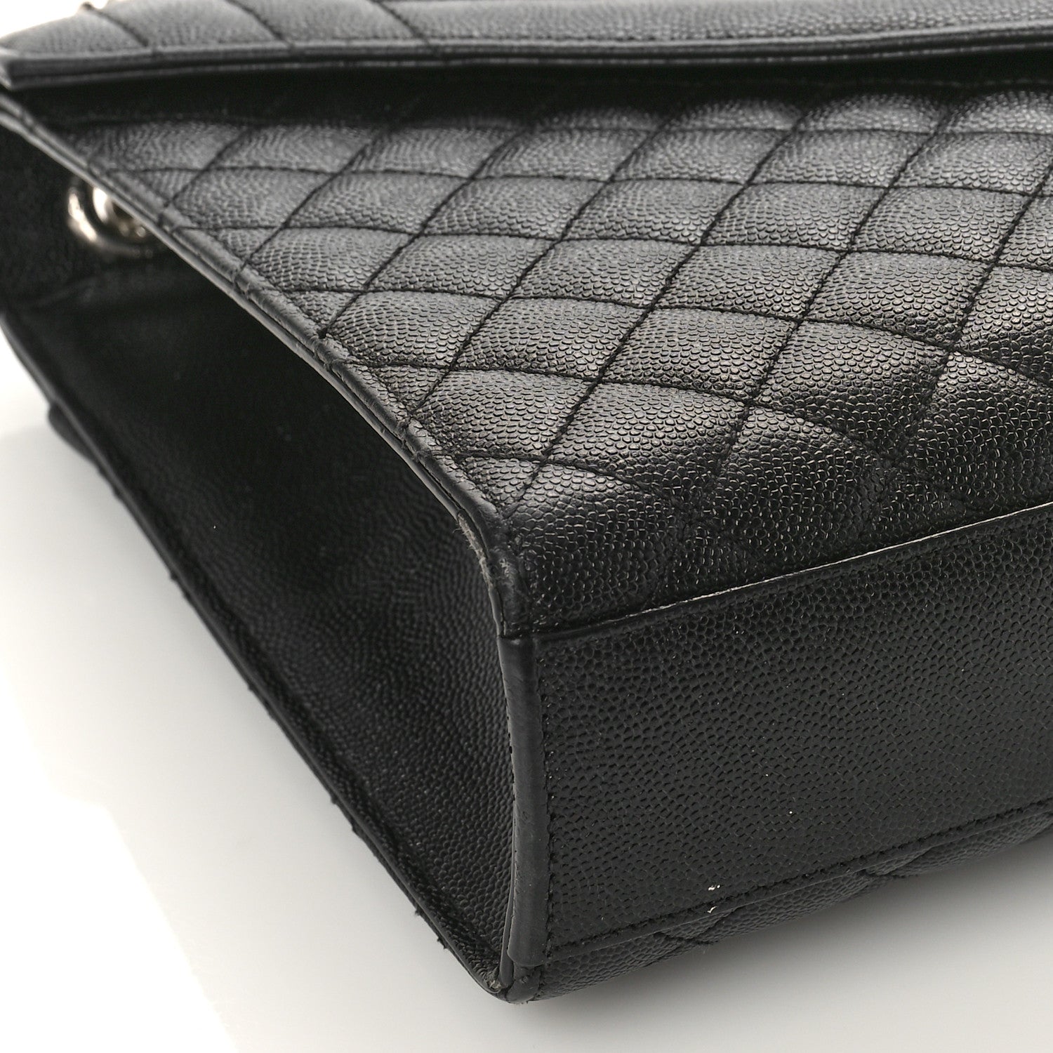 Saint Laurent Grain De Poudre Textured Mixed Matelasse Large Triquilt Monogram Satchel Black 8 of 19
