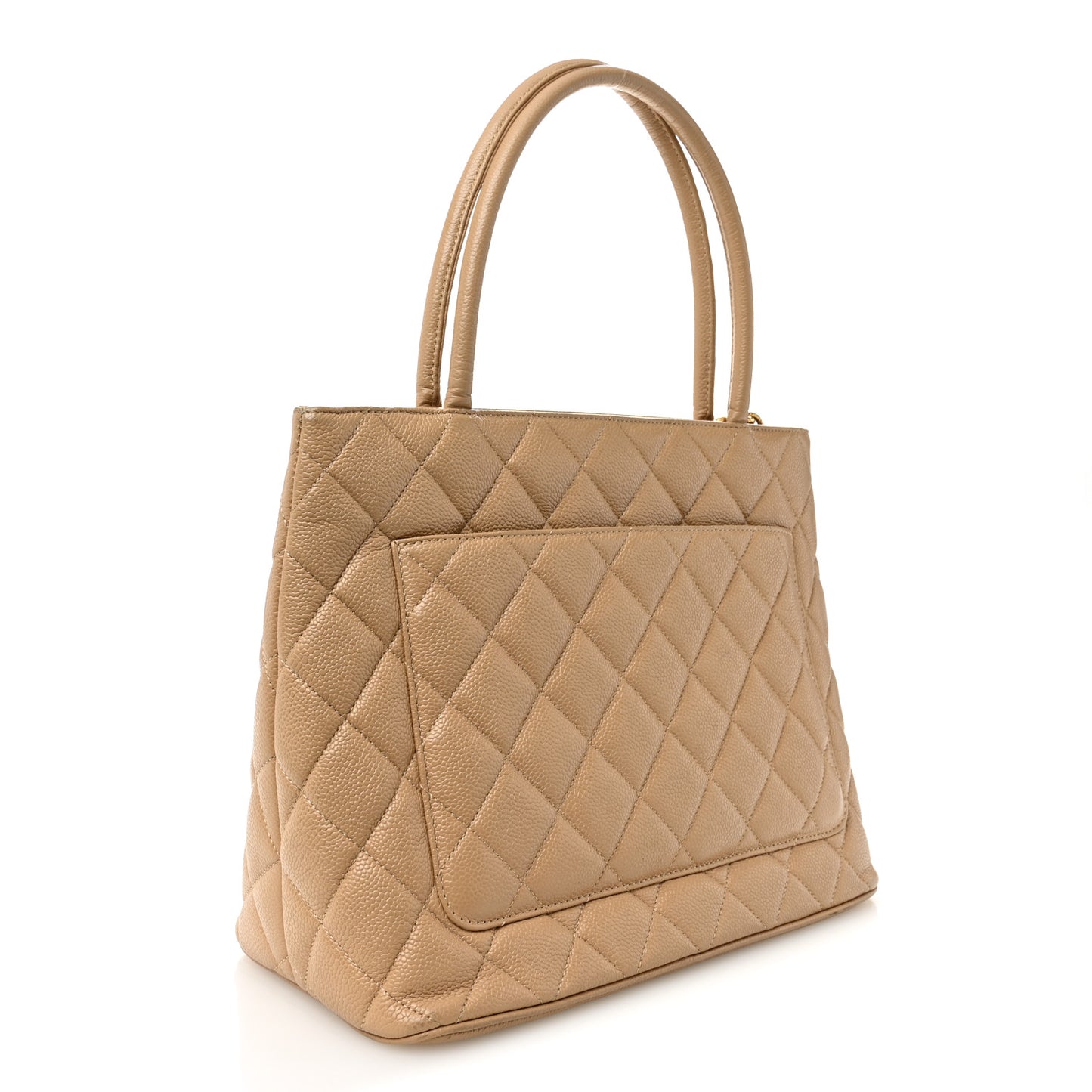 Caviar Quilted Medallion Tote Beige