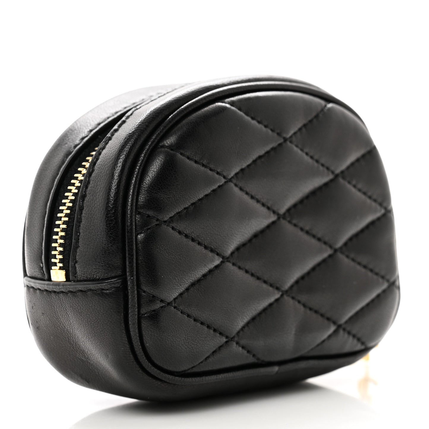 Lambskin Quilted Lolita Cosmetic Pouch Black