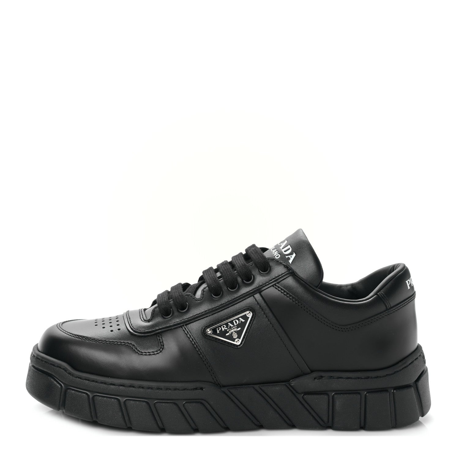 Prada Nappa Metal Triangle Logo Fly Blok Mens Sneakers 10.5 Black 1 of 8