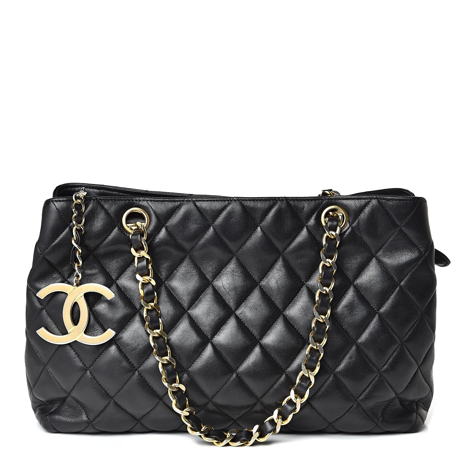 Chanel Lambskin Quilted Shopping Tote Black 1 of 18