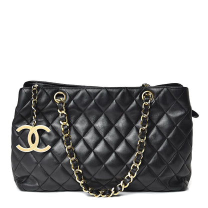 Chanel Lambskin Quilted Shopping Tote Black 1 of 18
