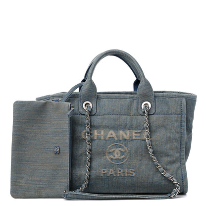 Chanel Denim Small Deauville Tote Light Blue 1 of 11