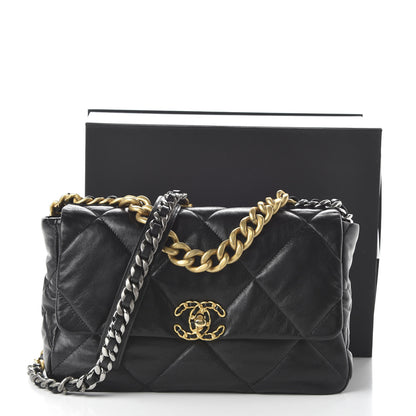 Chanel Lambskin Quilted Large 19 Flap Black 11 of 11