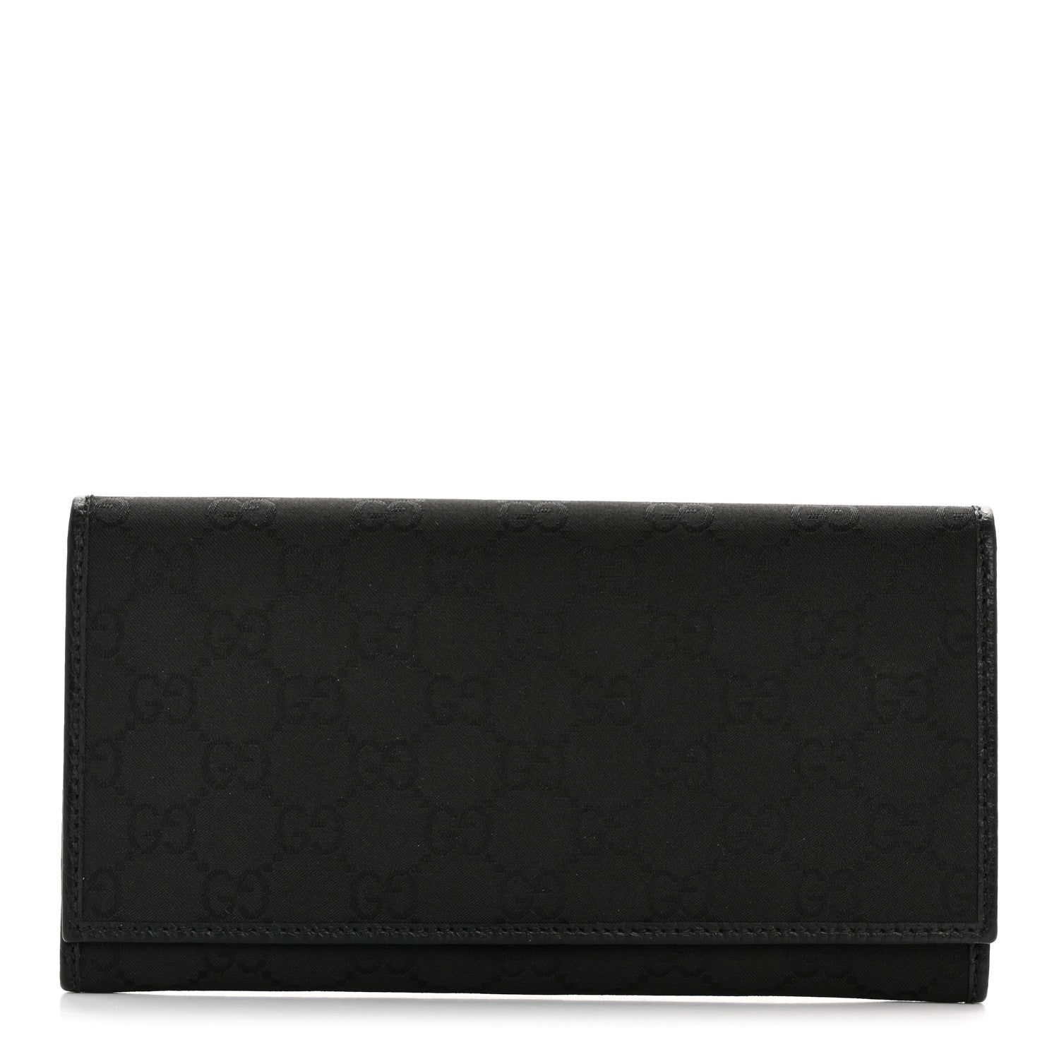Gucci Nylon Monogram Continental Flap Wallet Black 1 of 8