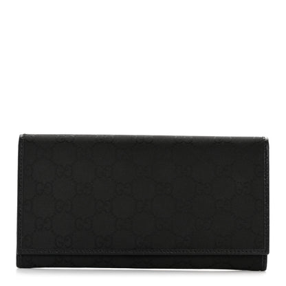 Gucci Nylon Monogram Continental Flap Wallet Black 1 of 8