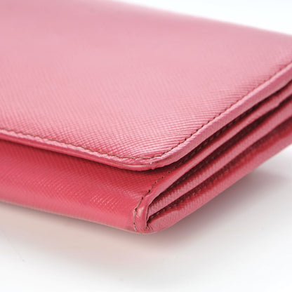 Prada Saffiano Metal Continental Flap Wallet Peonia 11 of 14