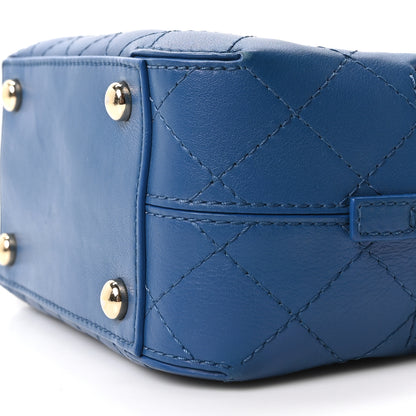 Chanel Calfskin Stitched Enamel CC Camera Case Bag Blue 9 of 9