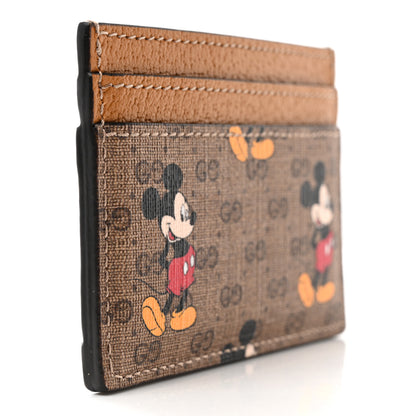 Gucci X DISNEY Mini Vintage GG Supreme Monogram Mickey Mouse Card Holder Beige Vintage Sun Oil 3 of 8