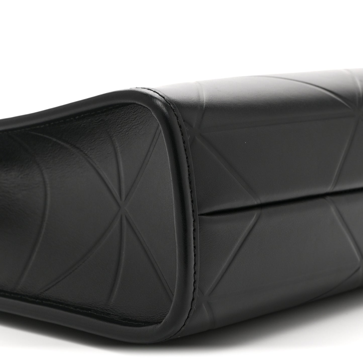 Soft Calfskin Triangolo Symbole Embossed Mini Tote Black