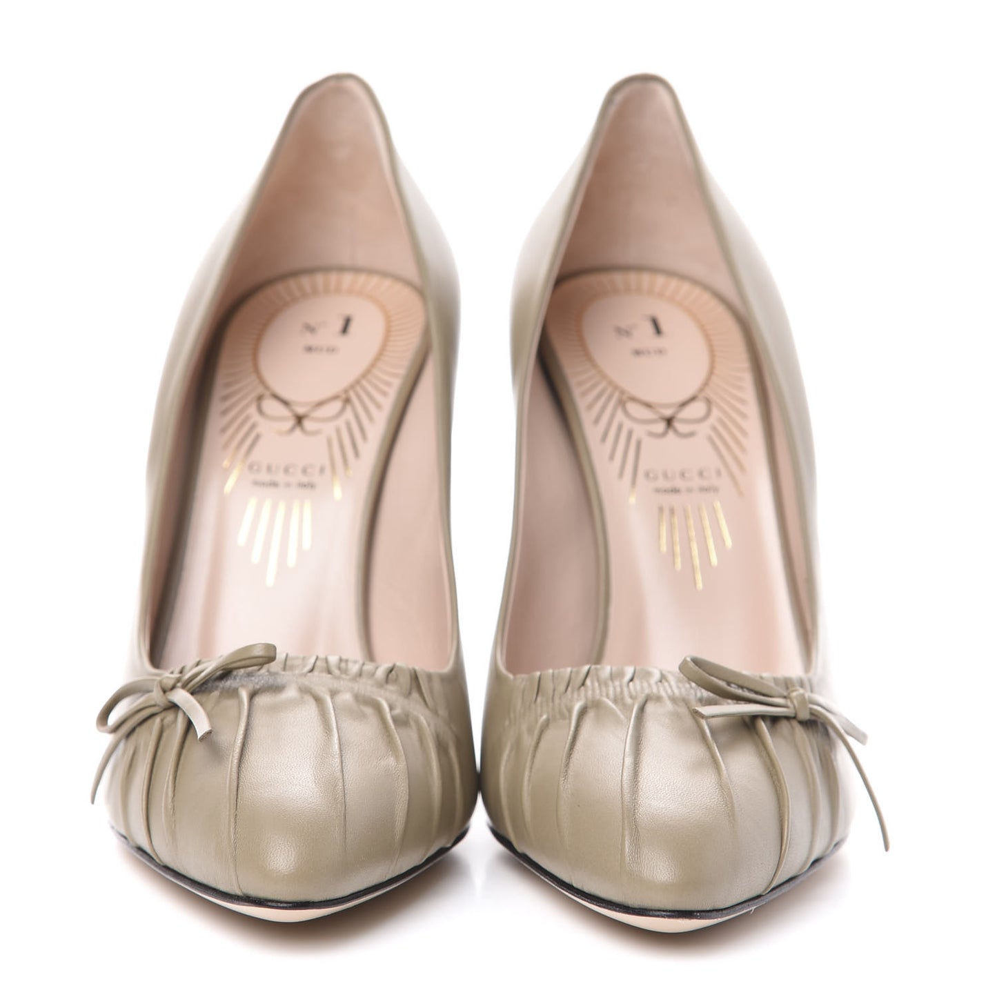 Nappa Bow High Heel Pumps 38.5 Brown
