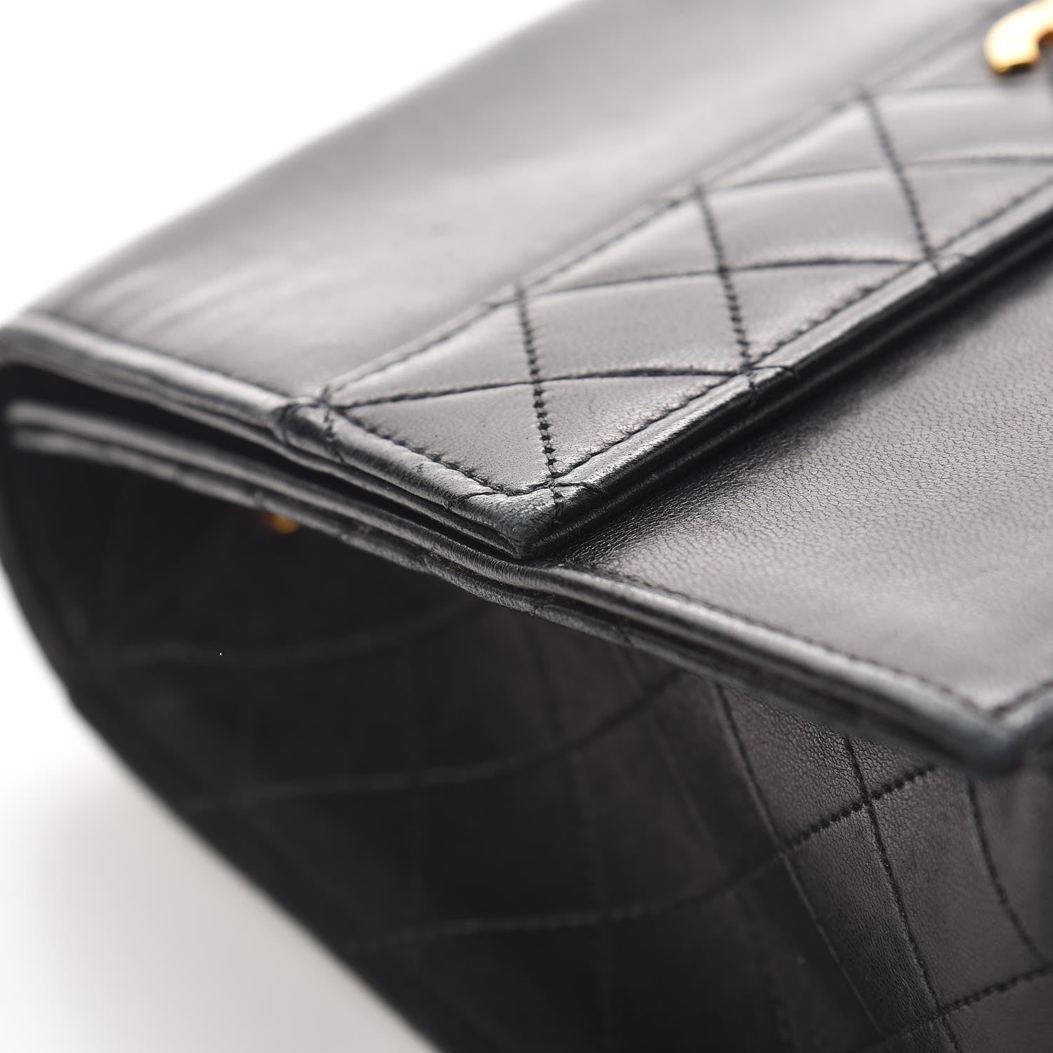 Chanel Lambskin Quilted Shoulder Flap Bag Black 16 of 34
