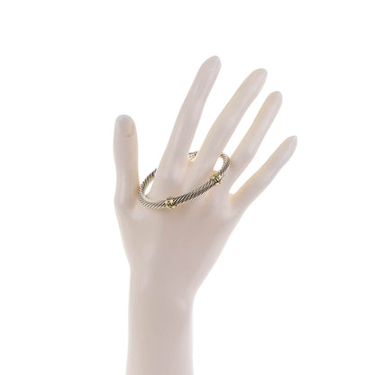 David Yurman Sterling Silver 14K Yellow Gold 5mm Cable Classics Two Station Bracelet 2 of 4