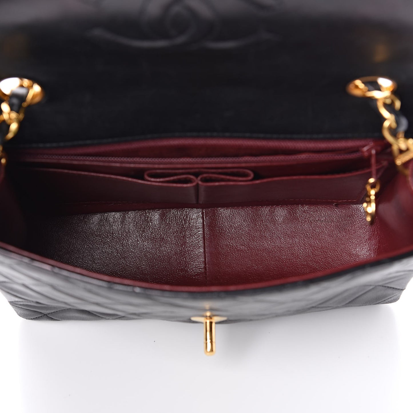 Lambskin Quilted Mini Square Flap Bag Black
