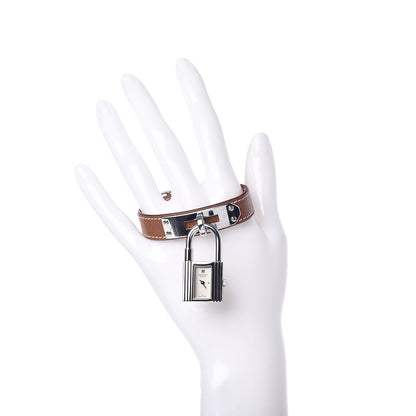 Hermes Stainless Steel Courchevel 20mm Kelly Cadena Quartz Watch Gold 2 of 6