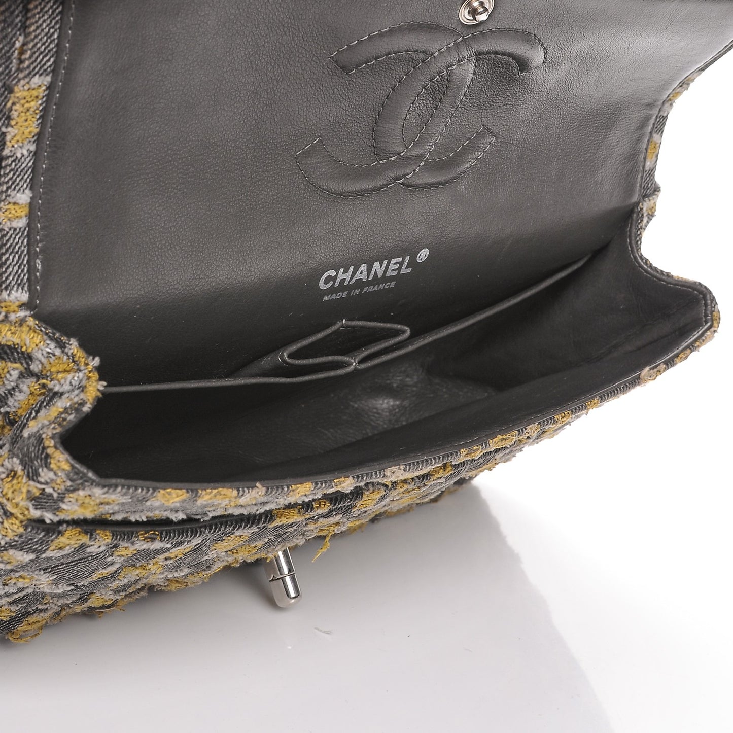 Distressed Denim Medium Double Flap Dark Blue