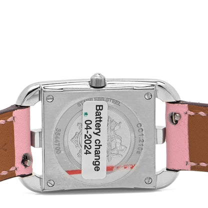 Hermes Stainless Steel Swift Diamond Mother of Pearl 23mm Cape Cod Quartz Watch Rose Sakura 4 of 5