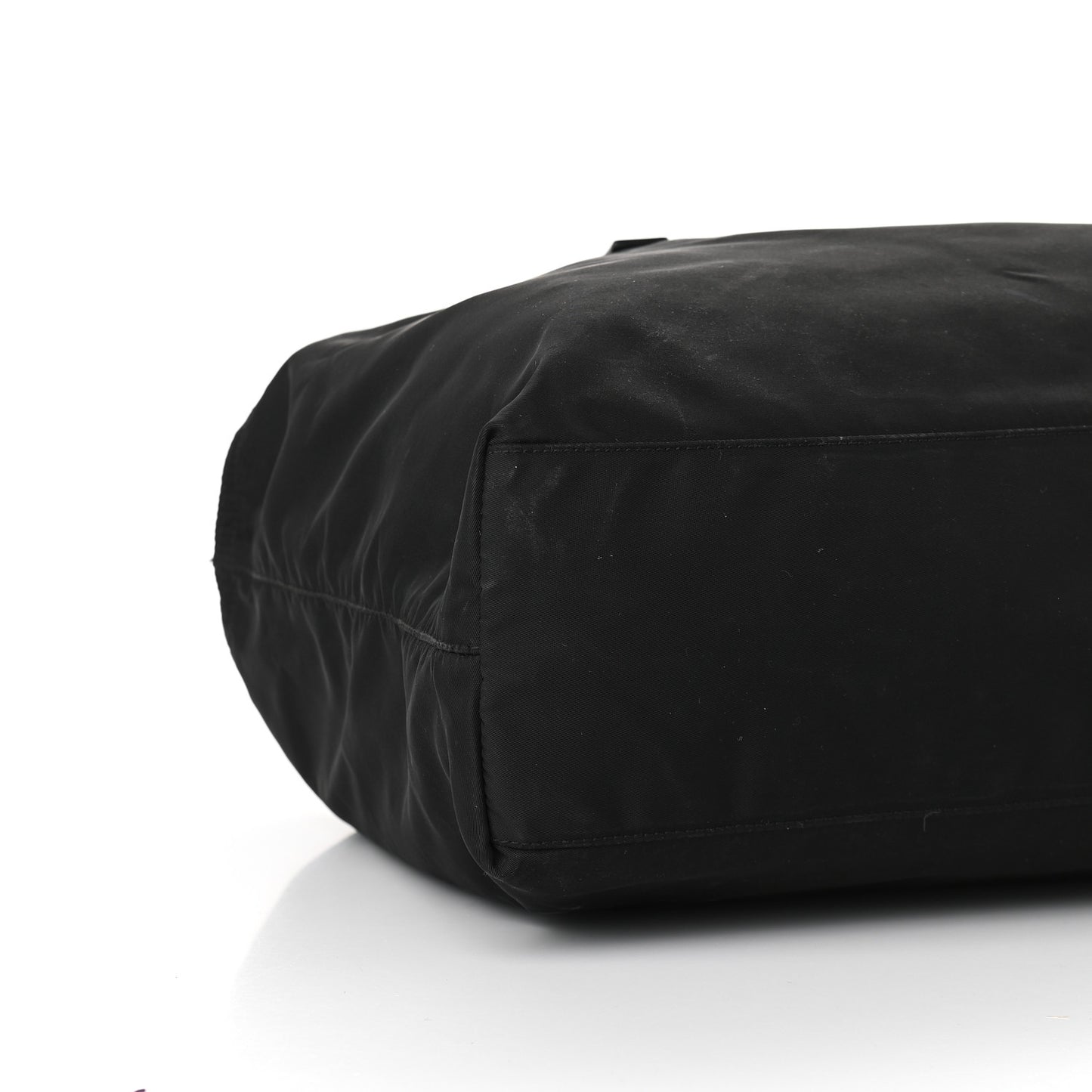 Tessuto Nylon Calfskin Shopping Tote Black