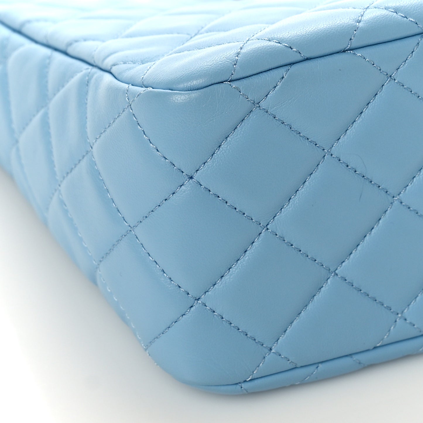 Lambskin Quilted CC Pearl Crush Small Hobo Light Blue