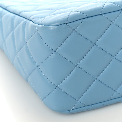 Chanel Lambskin Quilted CC Pearl Crush Small Hobo Light Blue 8 of 9