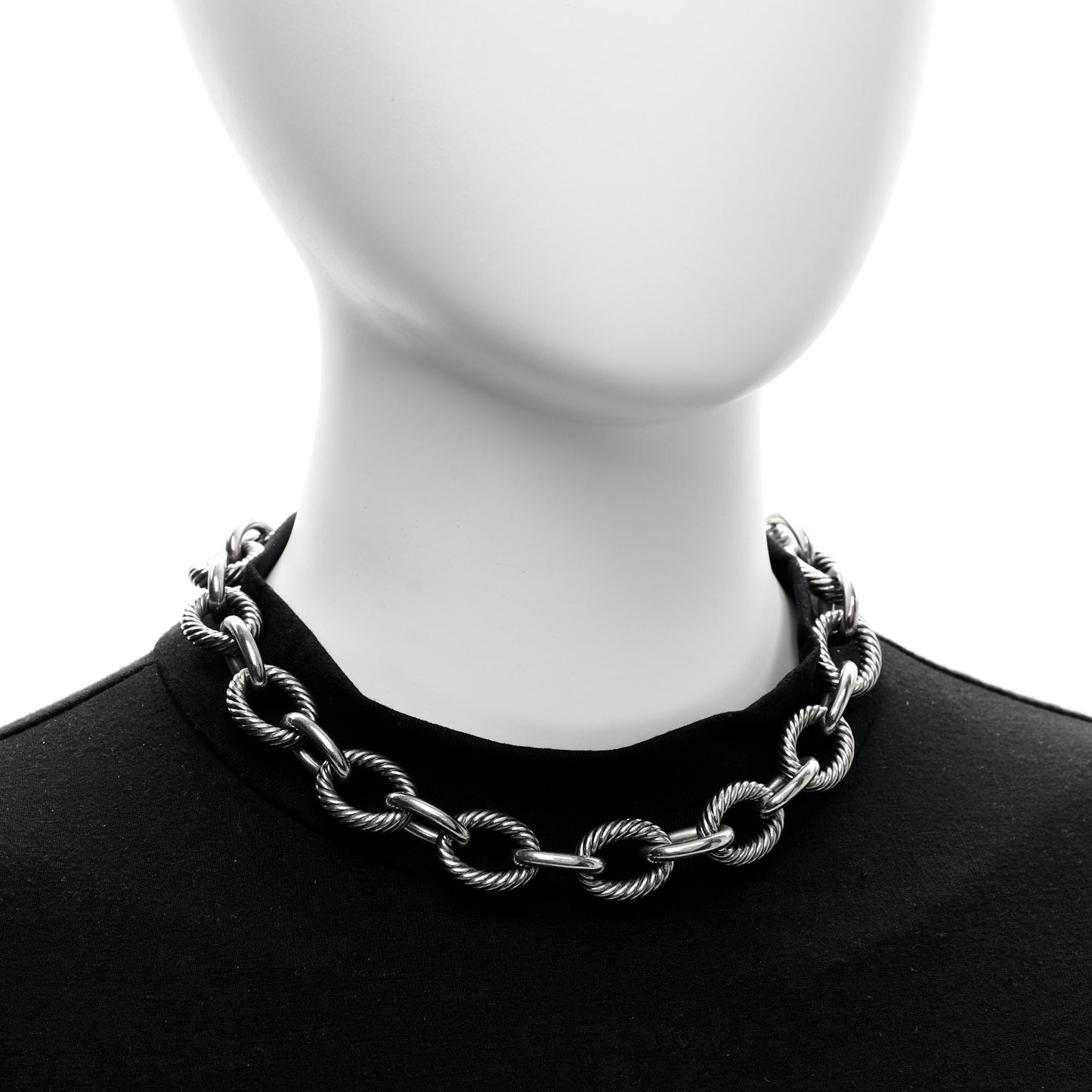 Sterling Silver 17mm Large Oval Link Necklace