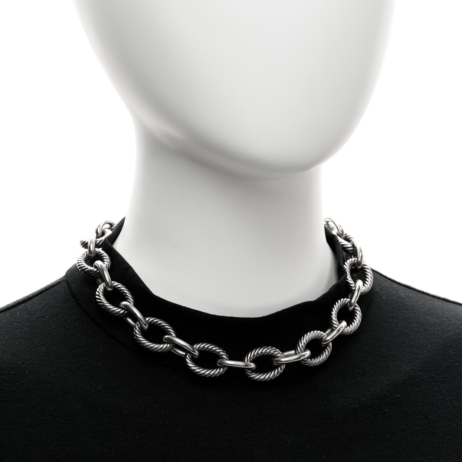David Yurman Sterling Silver 17mm Large Oval Link Necklace 2 of 4