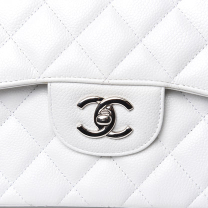 Chanel Caviar Quilted Jumbo Double Flap White 11 of 16