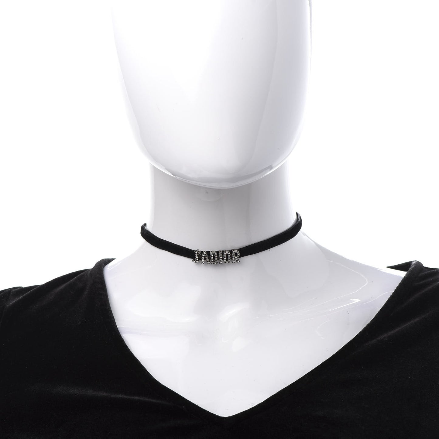 Velvet Crystal J’Adior Choker Necklace Black